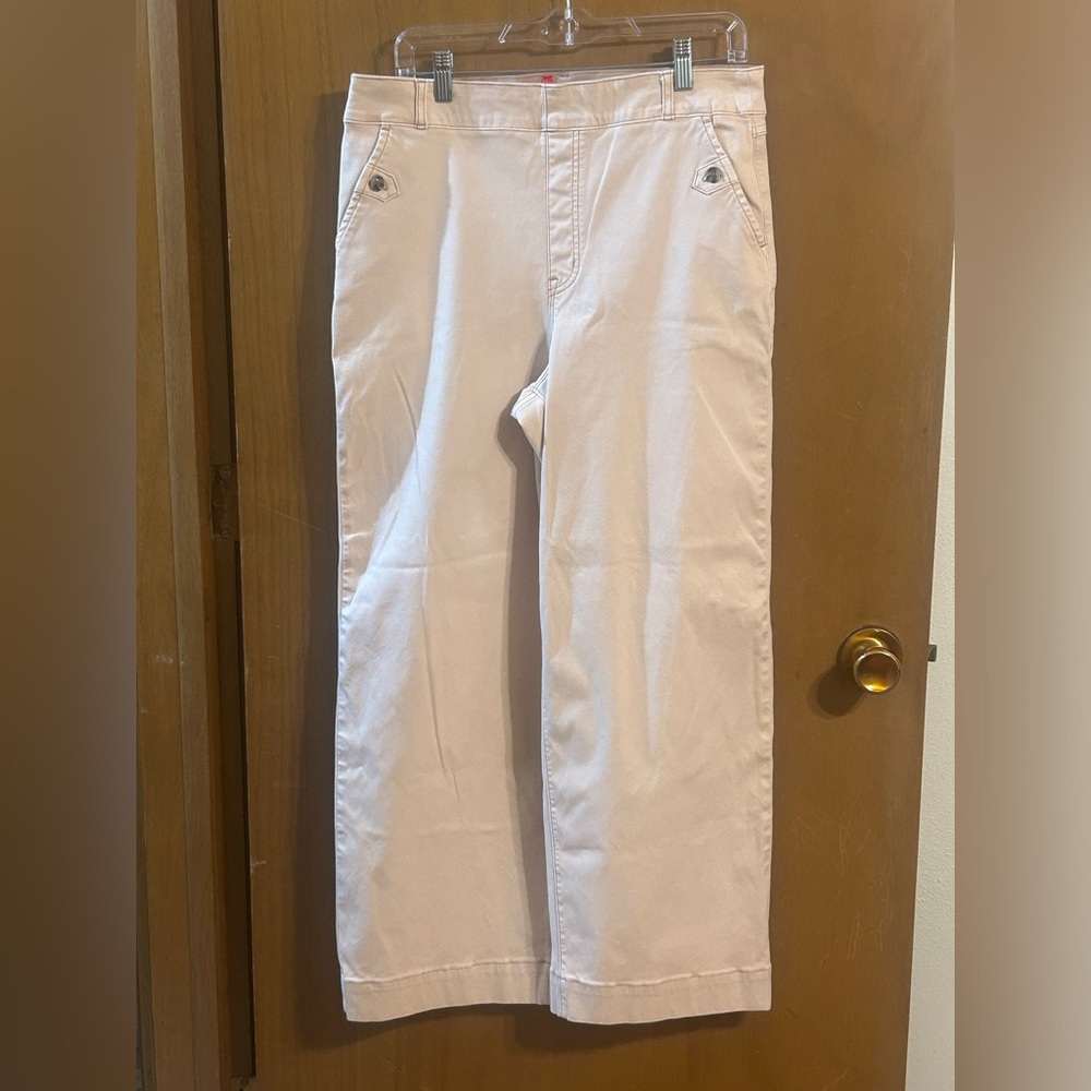 Spanx Stretch Twill‎ Wide Leg Pants Pale Pink XL Tall High Rise